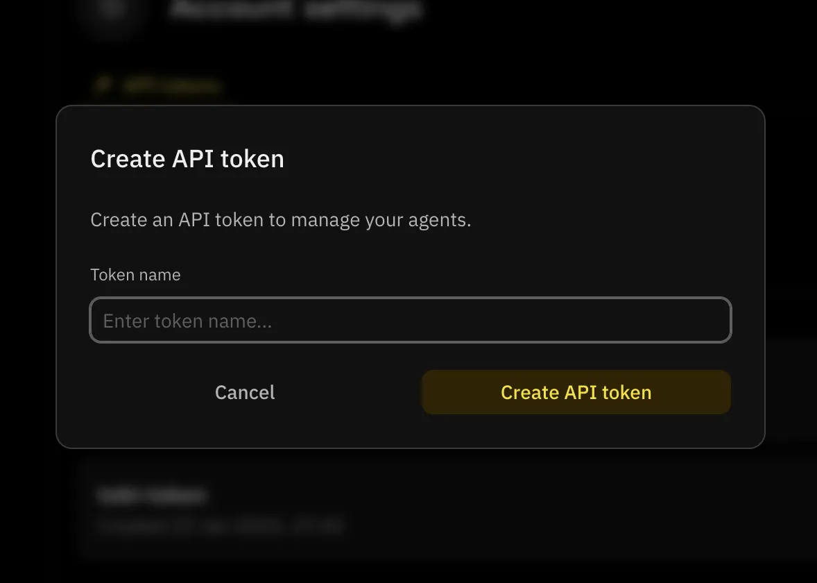 Create API token